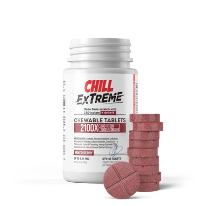35mg D8 & CBD Isolate Tablets - Mixed Berry - Chill Extreme