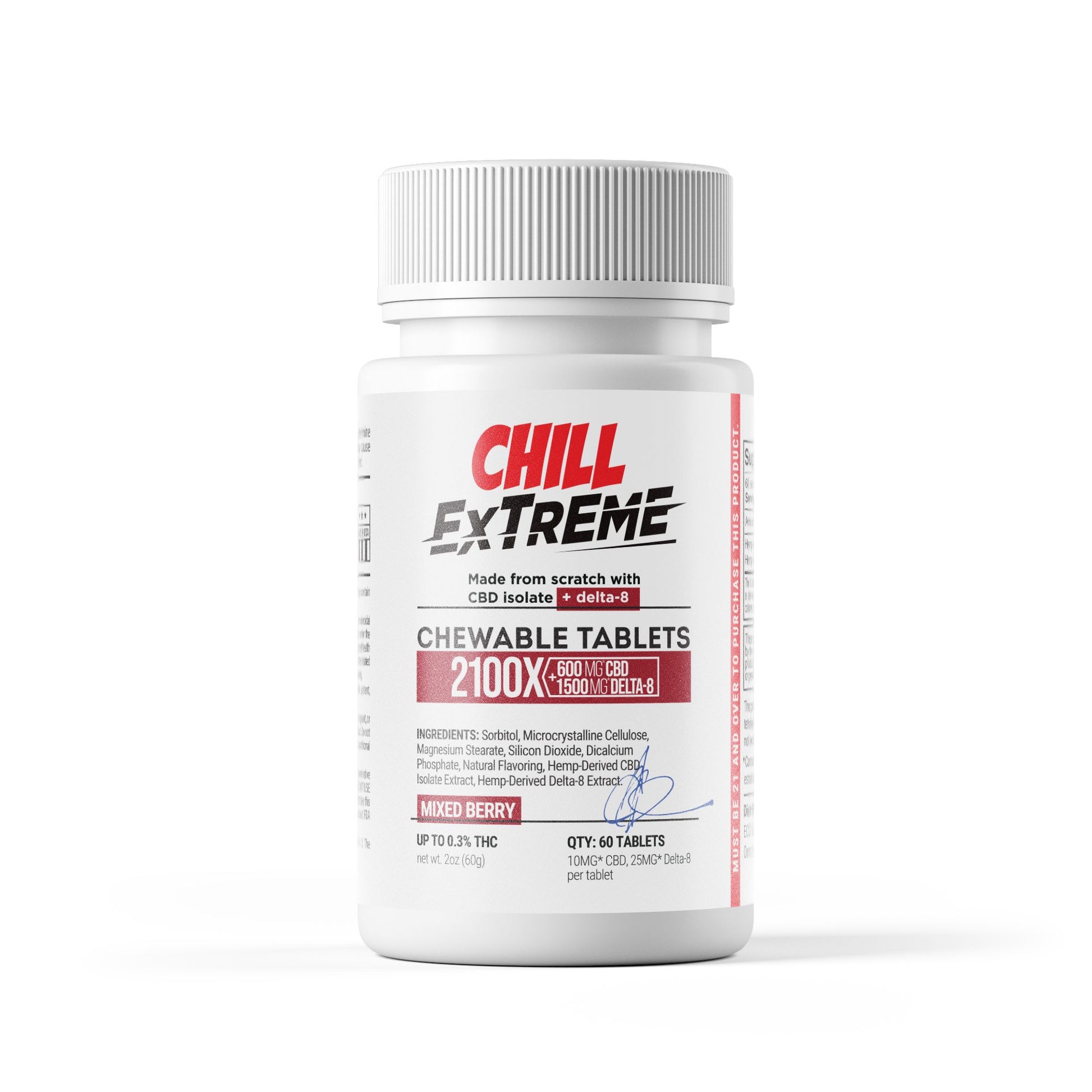 35mg D8 & CBD Isolate Tablets - Mixed Berry - Chill Extreme