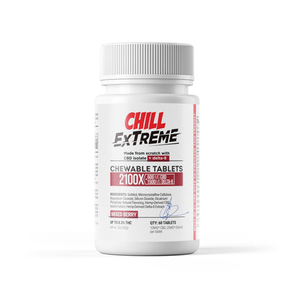 35mg D8 & CBD Isolate Tablets - Mixed Berry - Chill Extreme