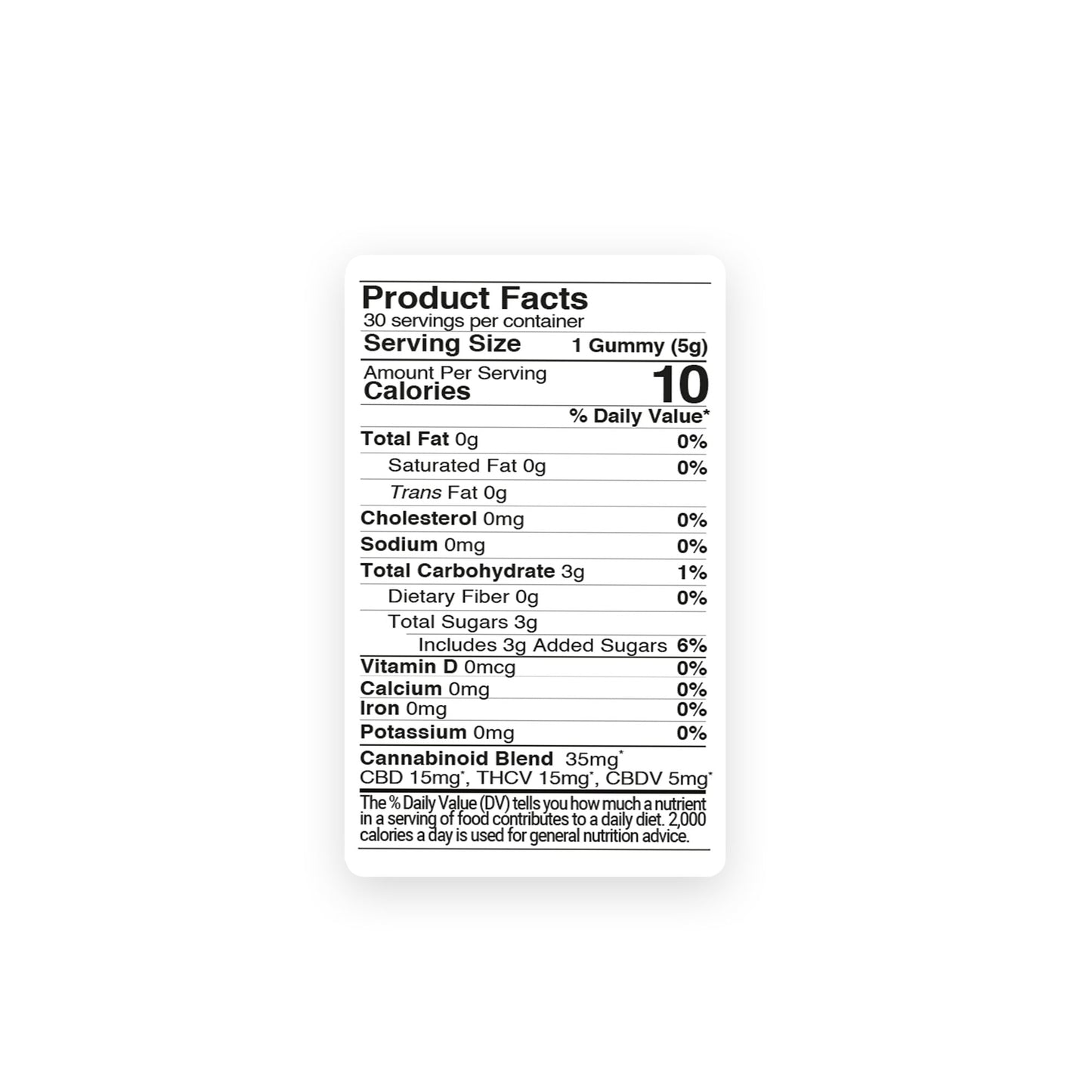 35mg Full Spectrum CBD, THCV, CBDV Gummies - Strawberry - Canna Slim