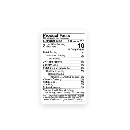 35mg Full Spectrum CBD, THCV, CBDV Gummies - Strawberry - Canna Slim