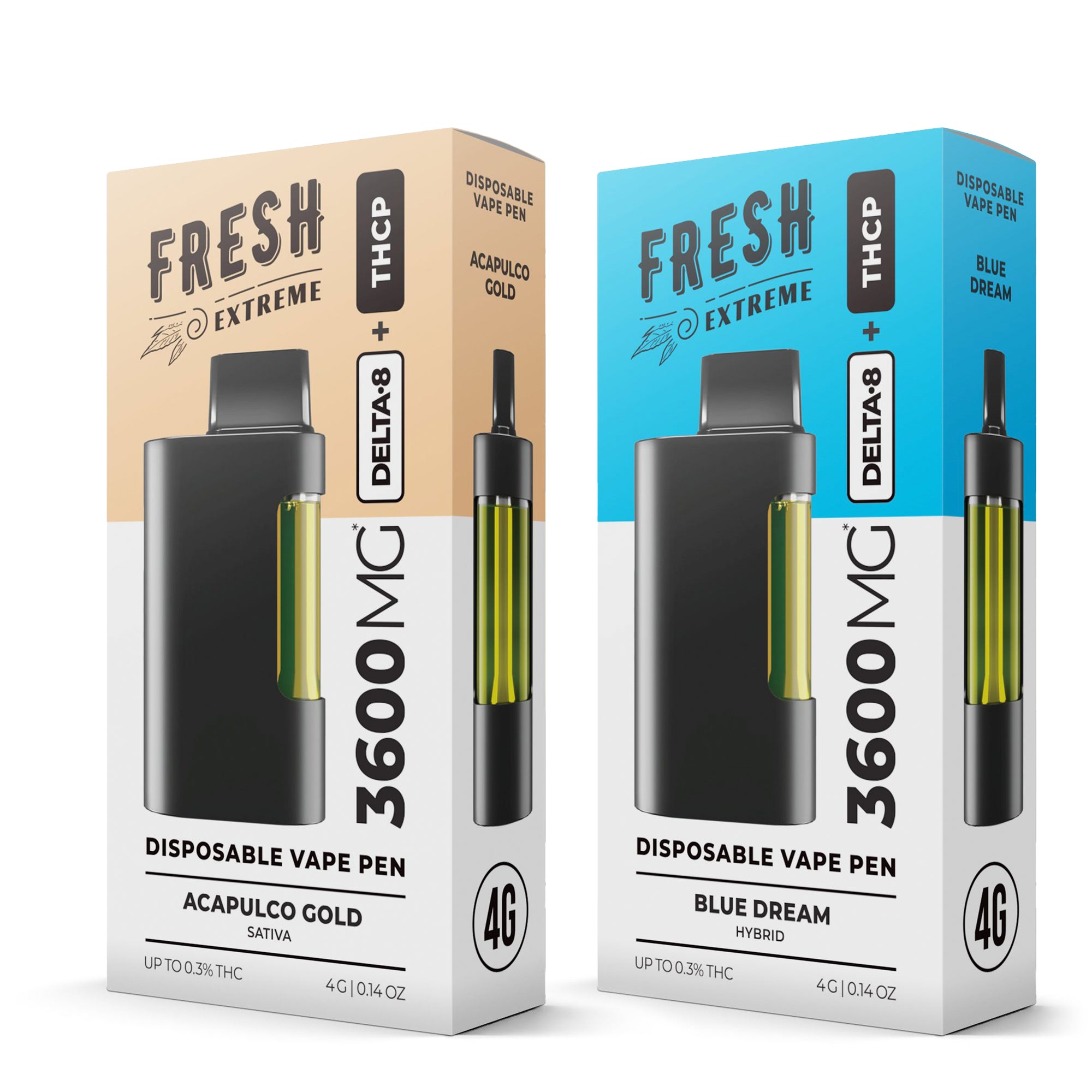 3600mg THCP, D8 Vape Pens Bundle - Fresh