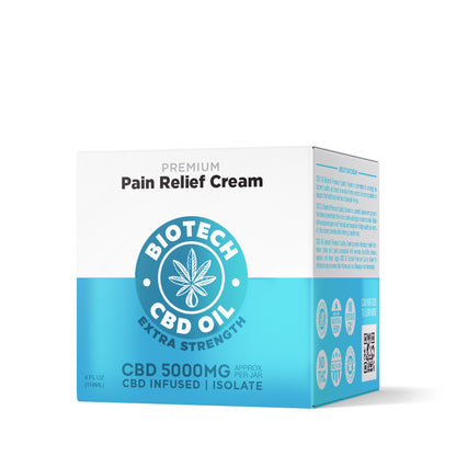 5,000mg CBD Pain Relief Cream - 4oz - Biotech CBD