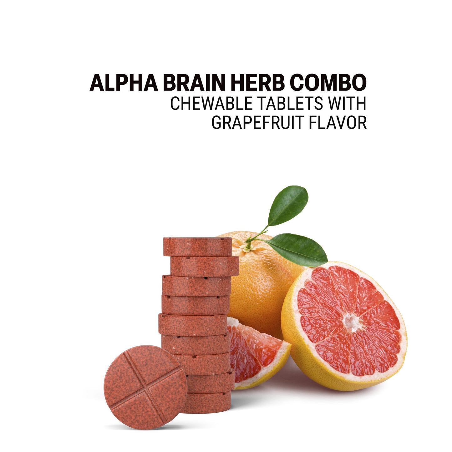 500mg Alpha Brain Herb Combo Tablets - Grapefruit - Mood Tablets