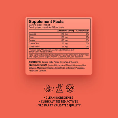 500mg Alpha Brain Herb Combo Tablets - Grapefruit - Mood Tablets