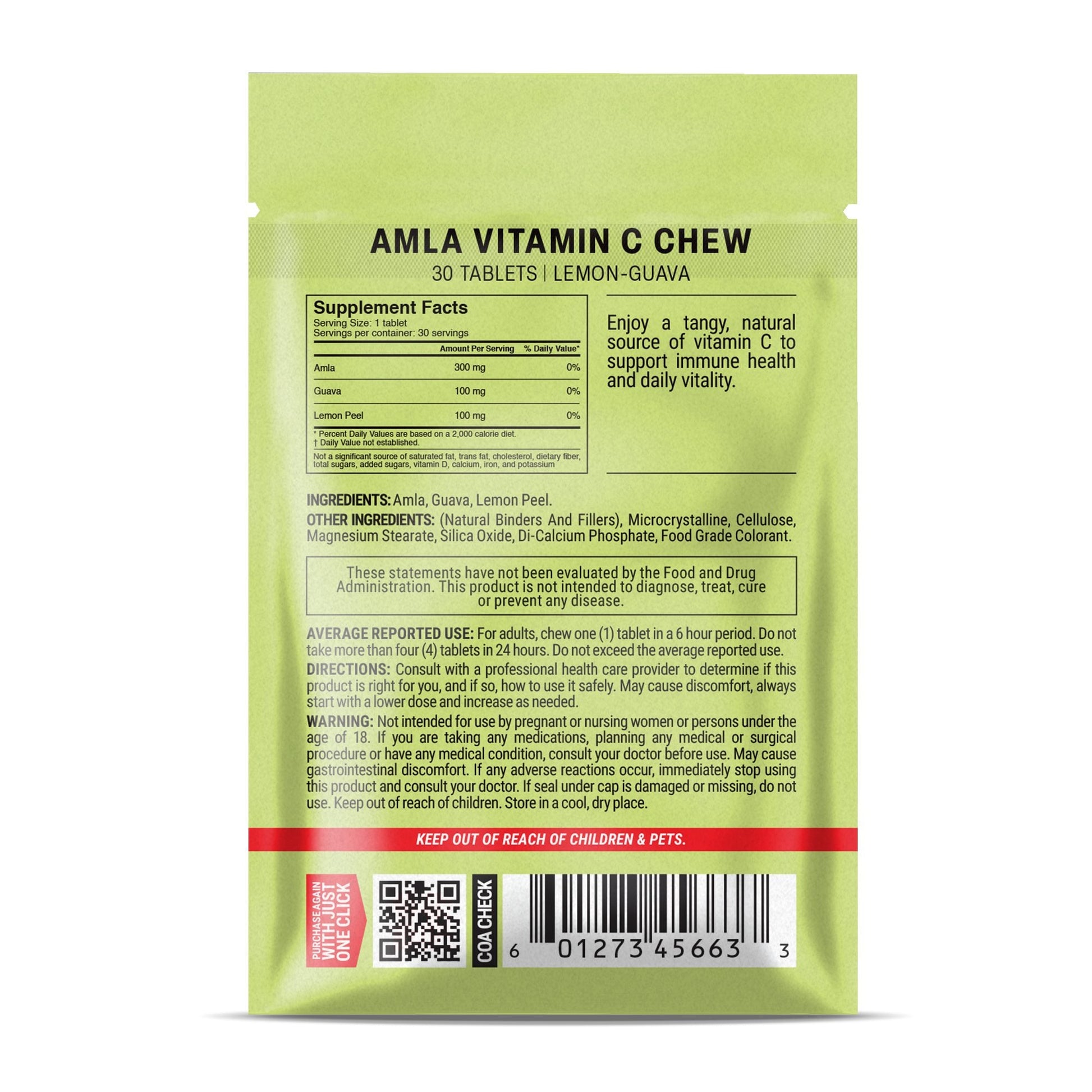 500mg Amla Vitamin C Tablets - Lemon-Guava - Mood Tablets
