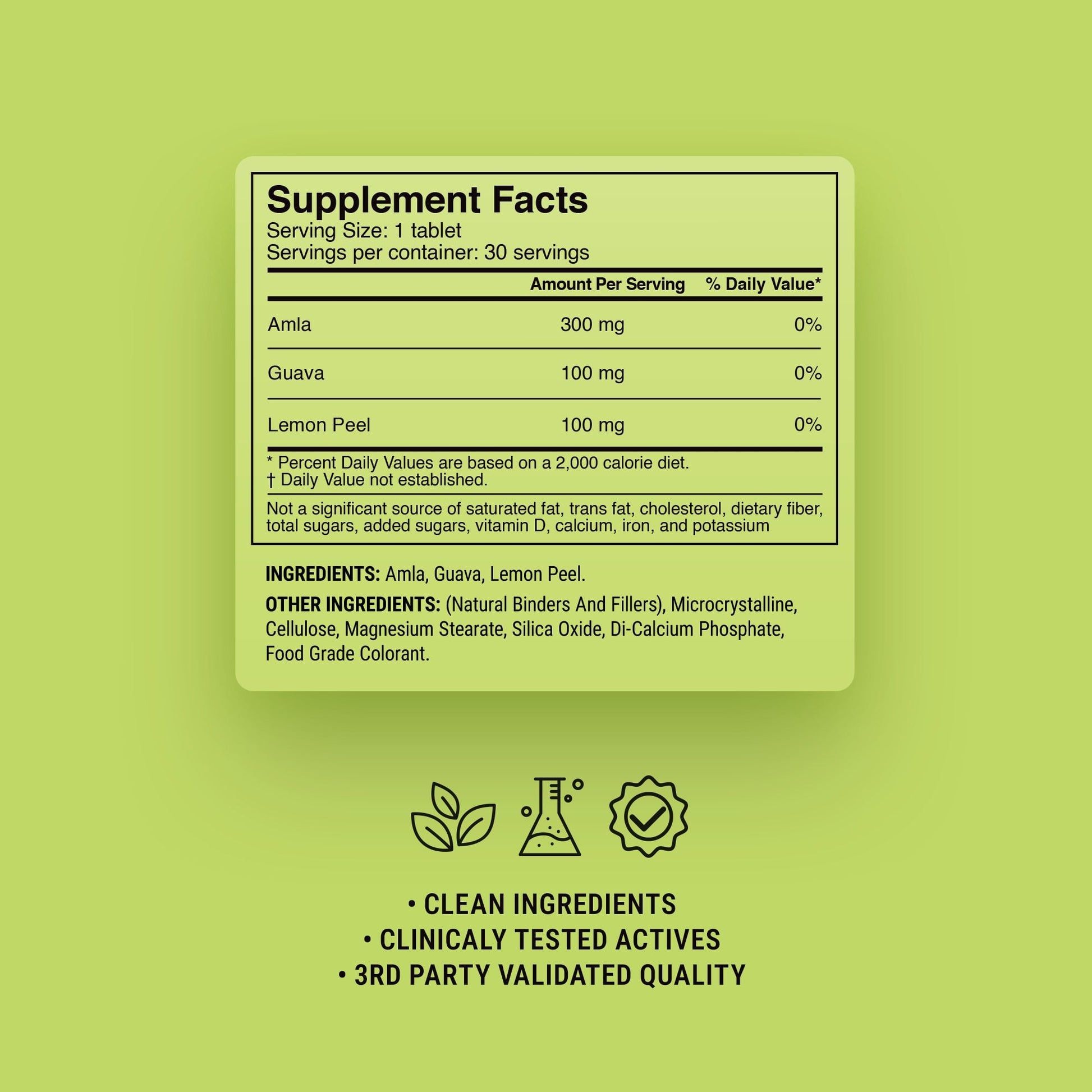 500mg Amla Vitamin C Tablets - Lemon-Guava - Mood Tablets