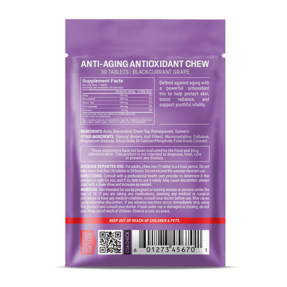500mg Anti-Aging Antioxidant Tablets - Blackcurrant Grape - Mood Tablets