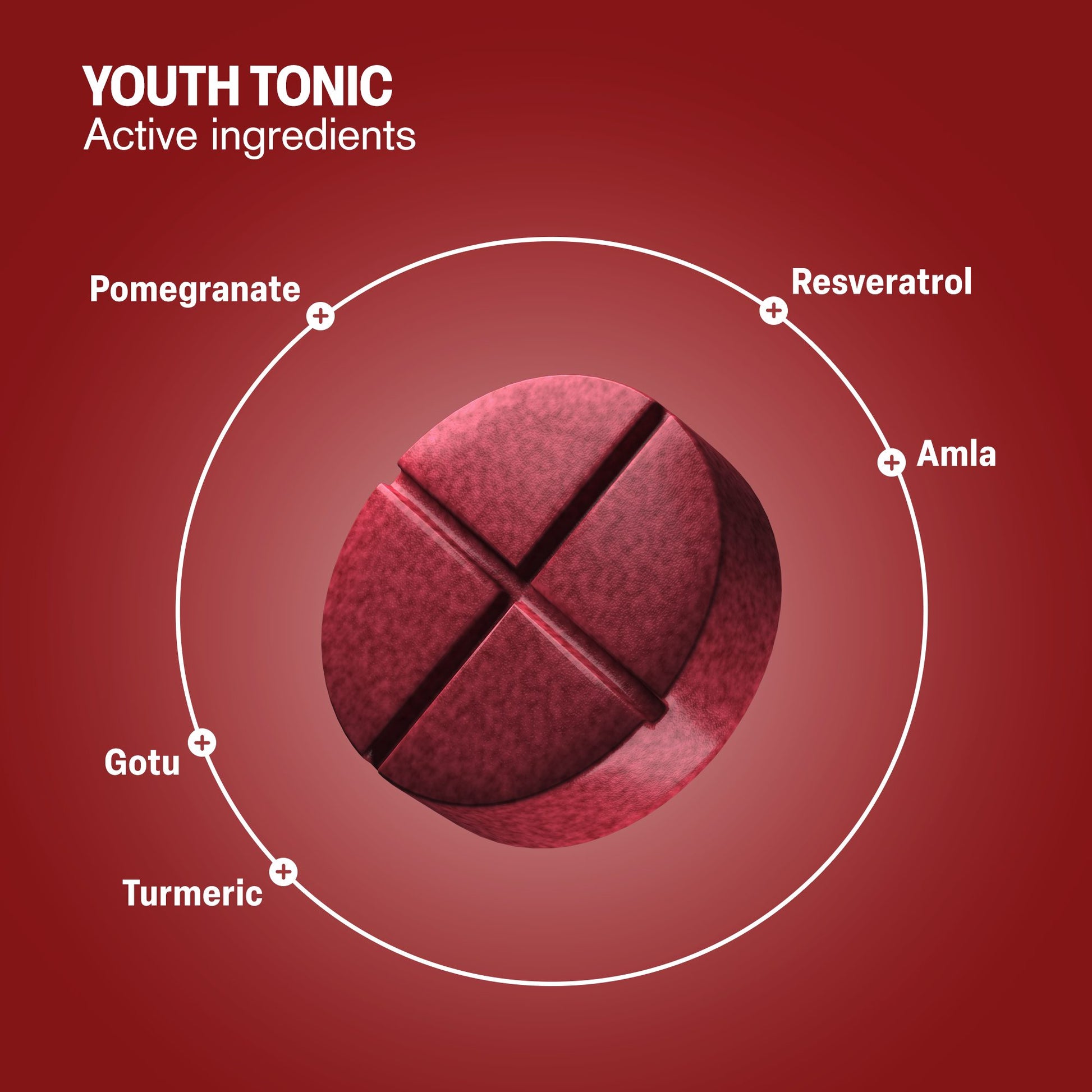 500mg Anti-Aging Youth Tonic Tablets - Black Cherry - Mood Tablets
