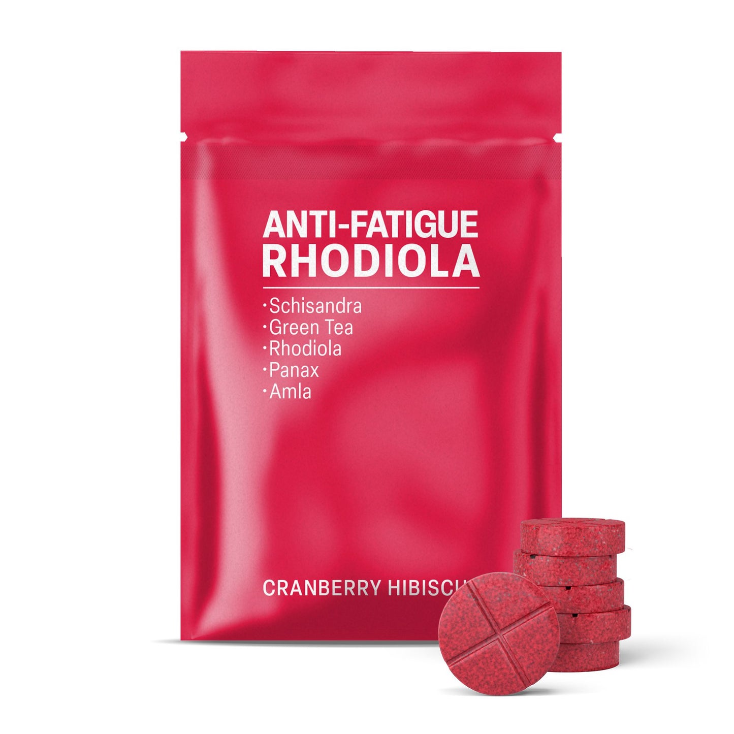 500mg Anti-Fatigue Rhodiola Tablets - Cranberry Hibiscus - Mood Tablets