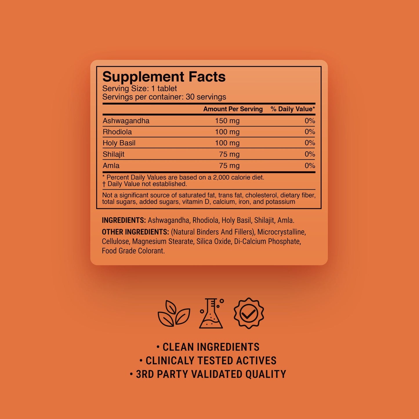 500mg Anti-Stress Tablets - Cardamon Vanilla Chai - Mood Tablets
