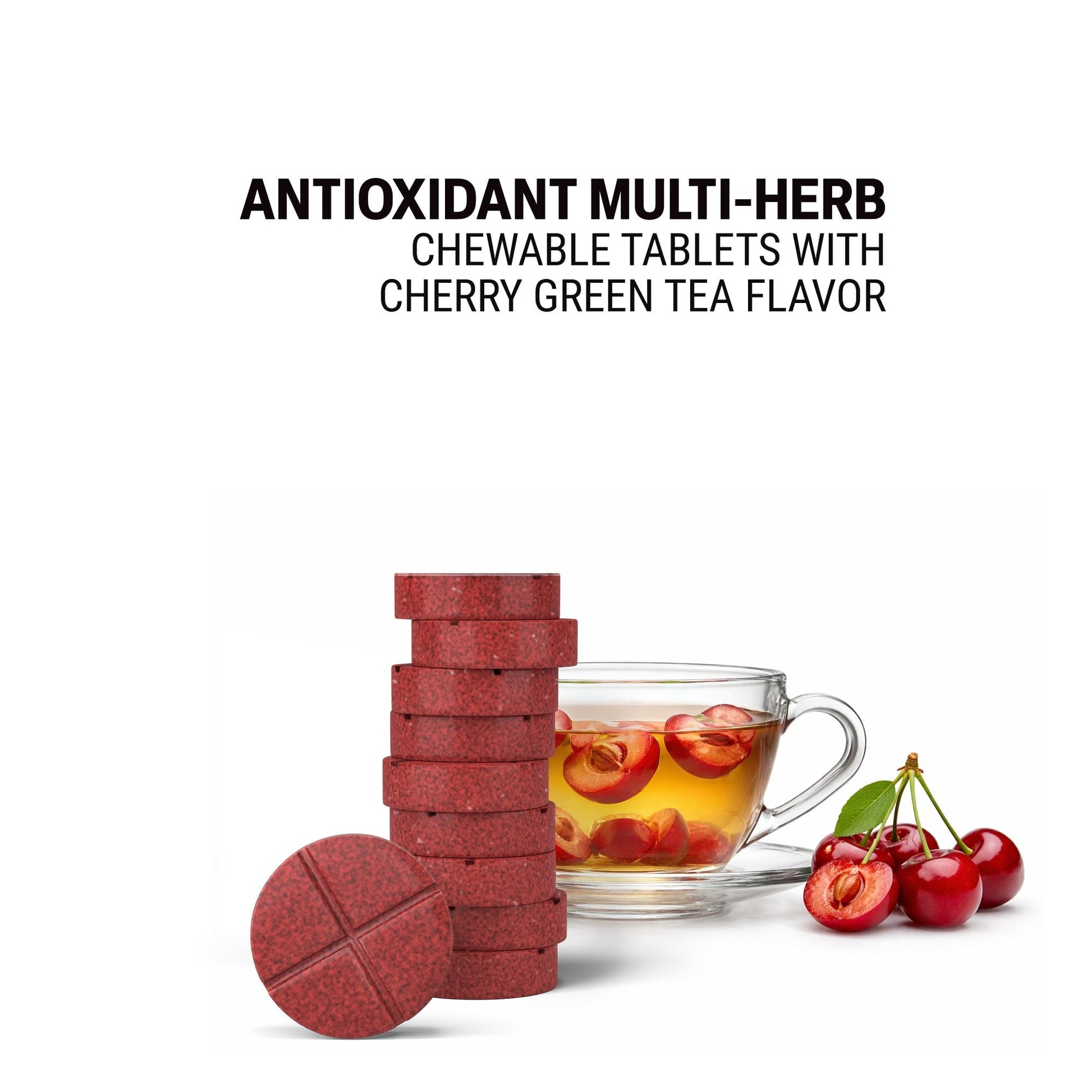 500mg Antioxidant Multi-Herb Tablets - Cherry Green Tea - Mood Tablets