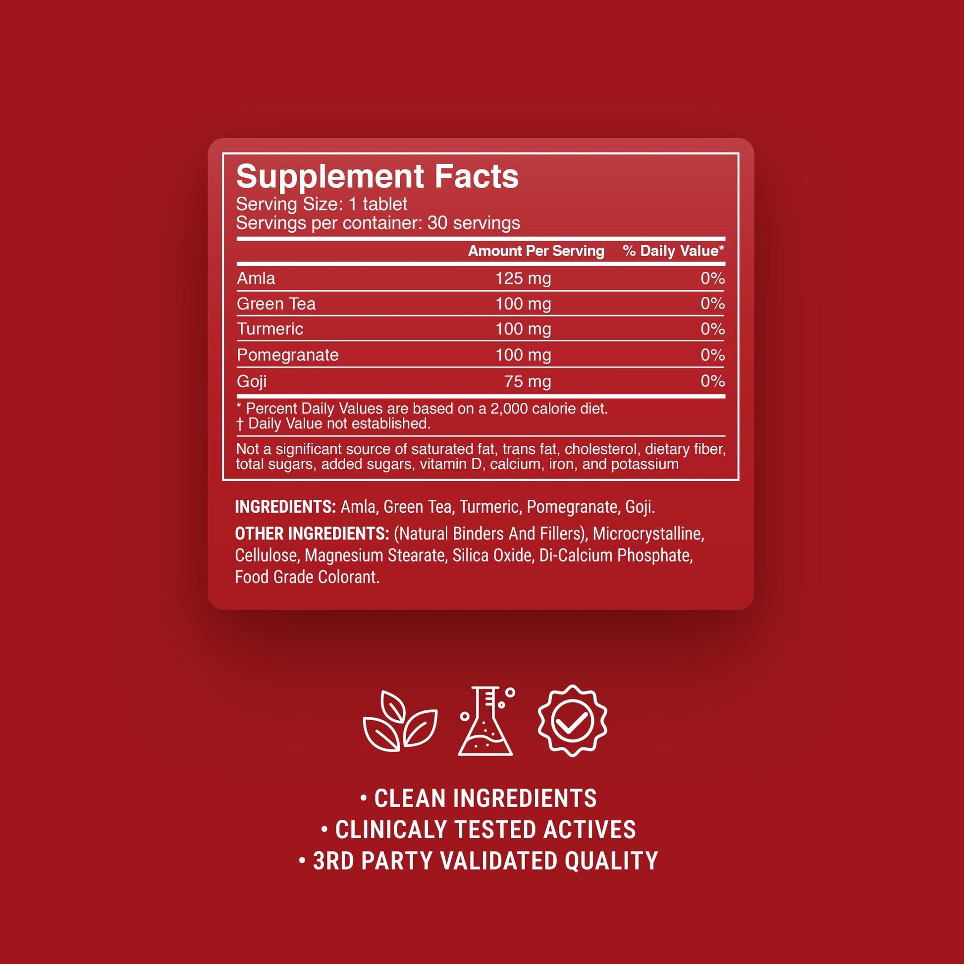 500mg Antioxidant Multi-Herb Tablets - Cherry Green Tea - Mood Tablets