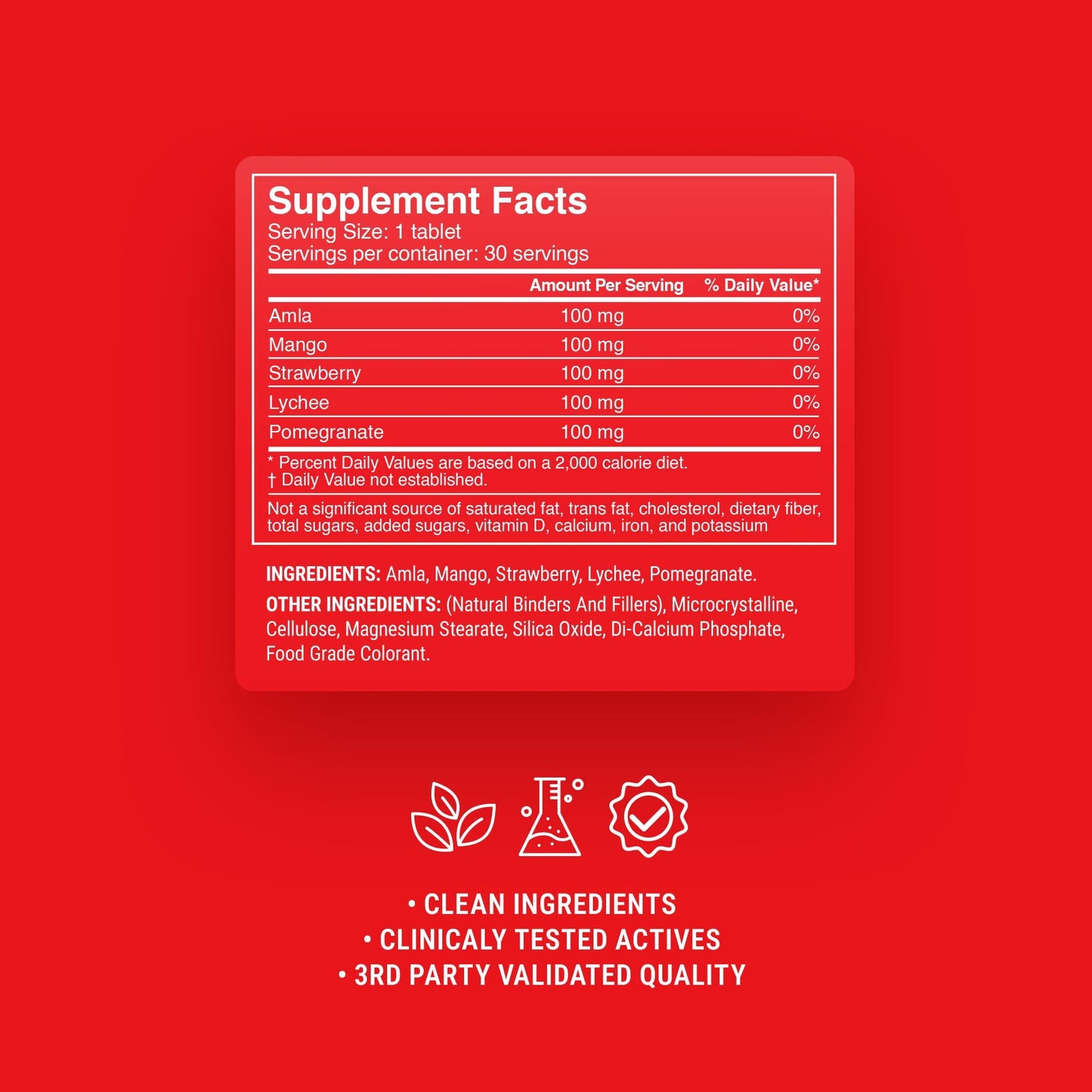 500mg Antioxidant Multi-Herb Tablets - Fruit Punch - Mood Tablets