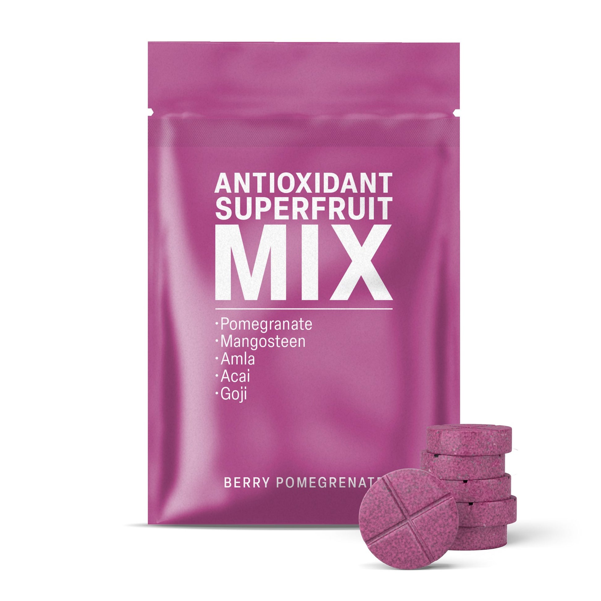 500mg Antioxidant Superfruit Mix Tablets - Berry Pomegranate - Mood Tablets