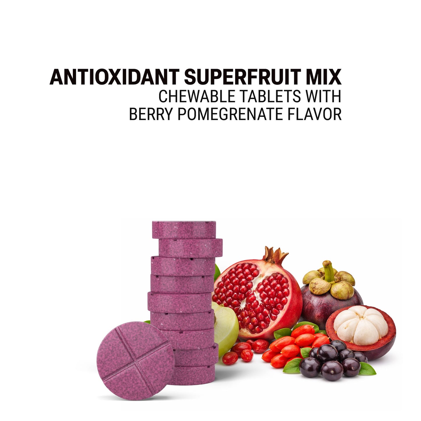 500mg Antioxidant Superfruit Mix Tablets - Berry Pomegranate - Mood Tablets