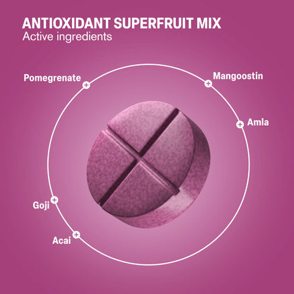500mg Antioxidant Superfruit Mix Tablets - Berry Pomegranate - Mood Tablets