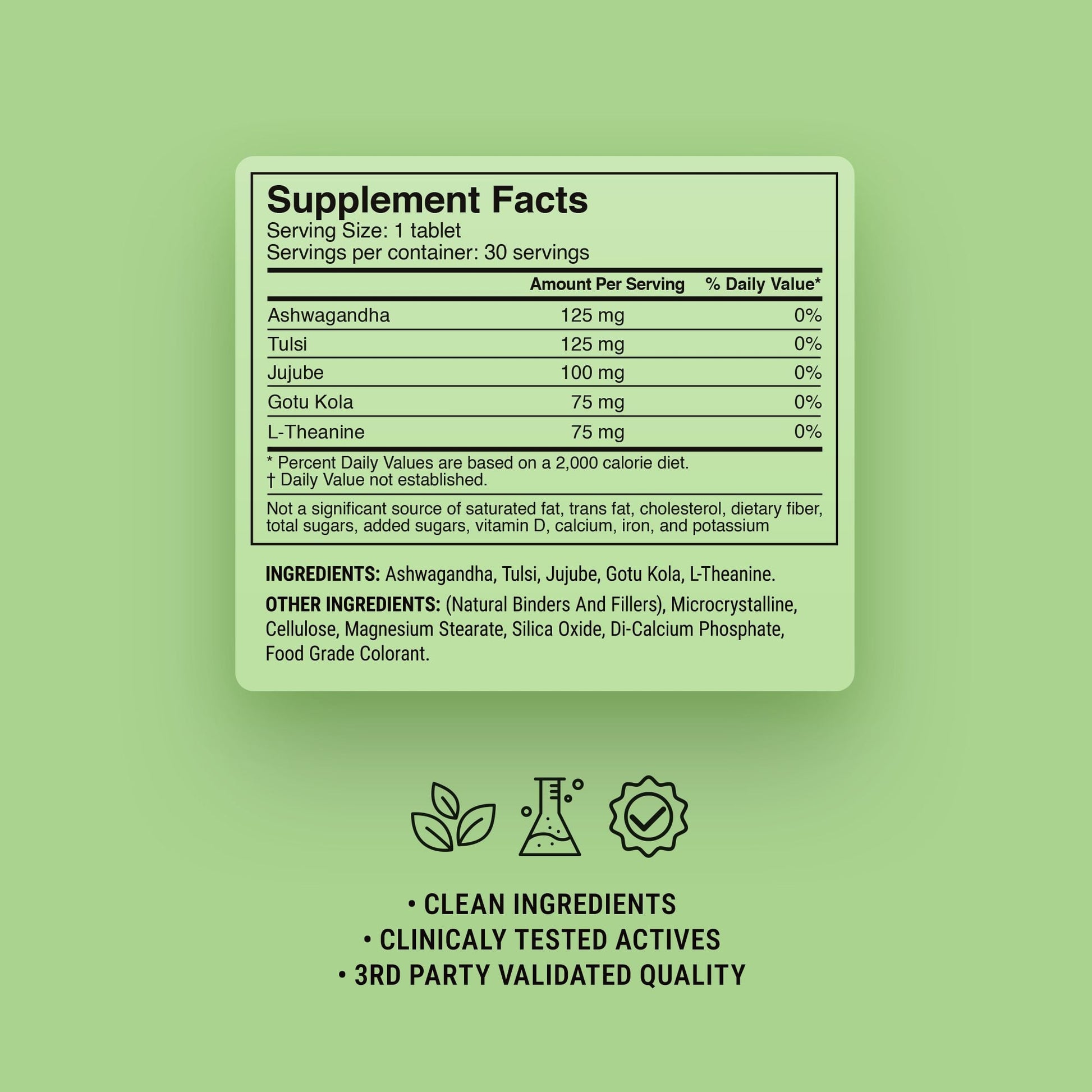 500mg Anxiety Ease Tablets - Lemon Mint - Mood Tablets