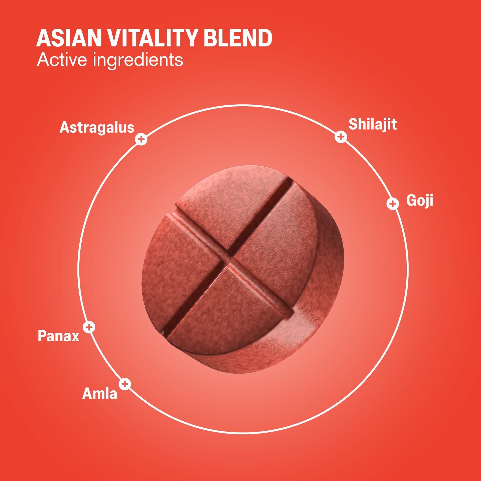 500mg Asian Vitality Blend Tablets - Goji Lemonade - Mood Tablets