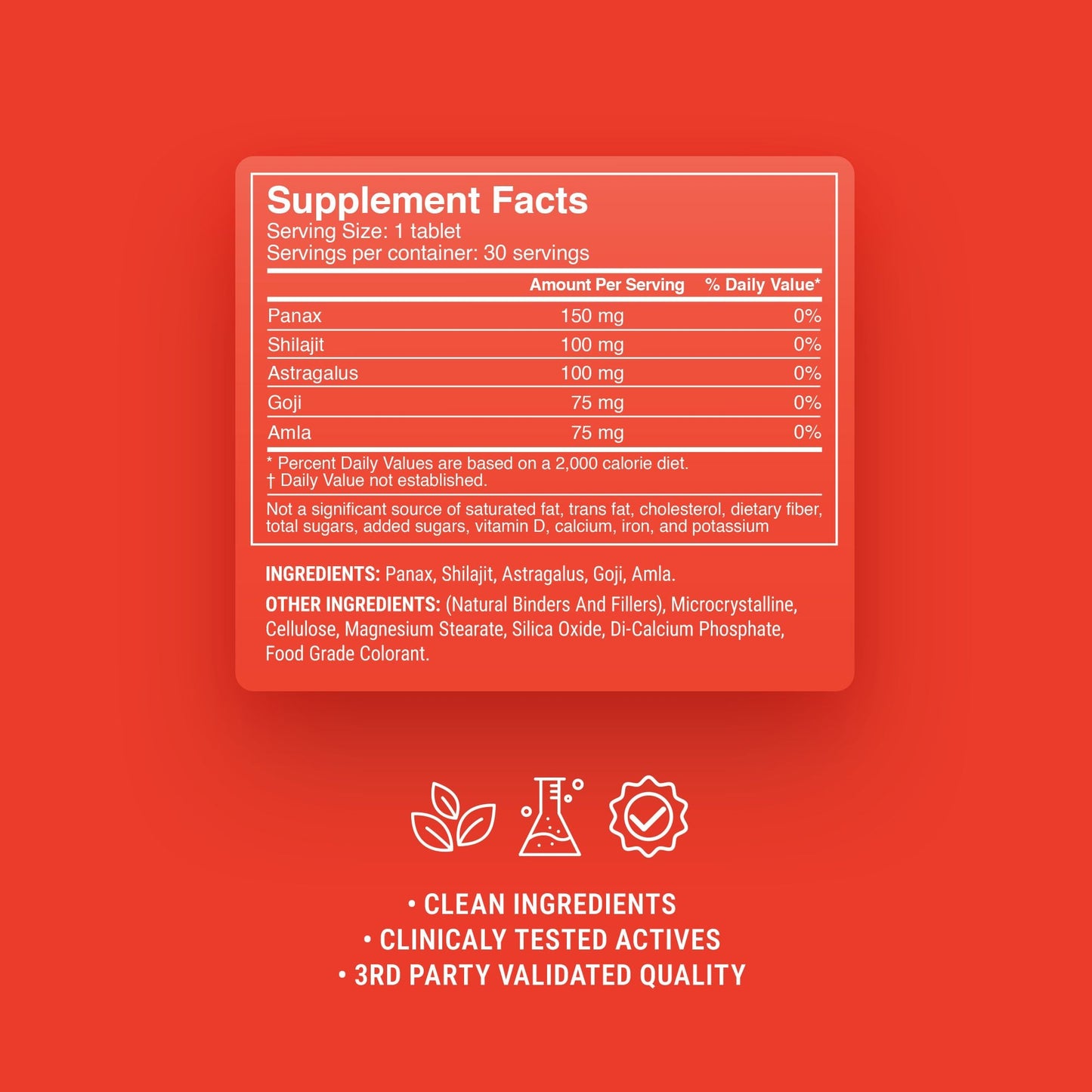 500mg Asian Vitality Blend Tablets - Goji Lemonade - Mood Tablets