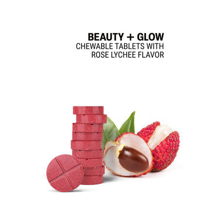 500mg Beauty + Glow Tablets - Rose Lychee - Mood Tablets