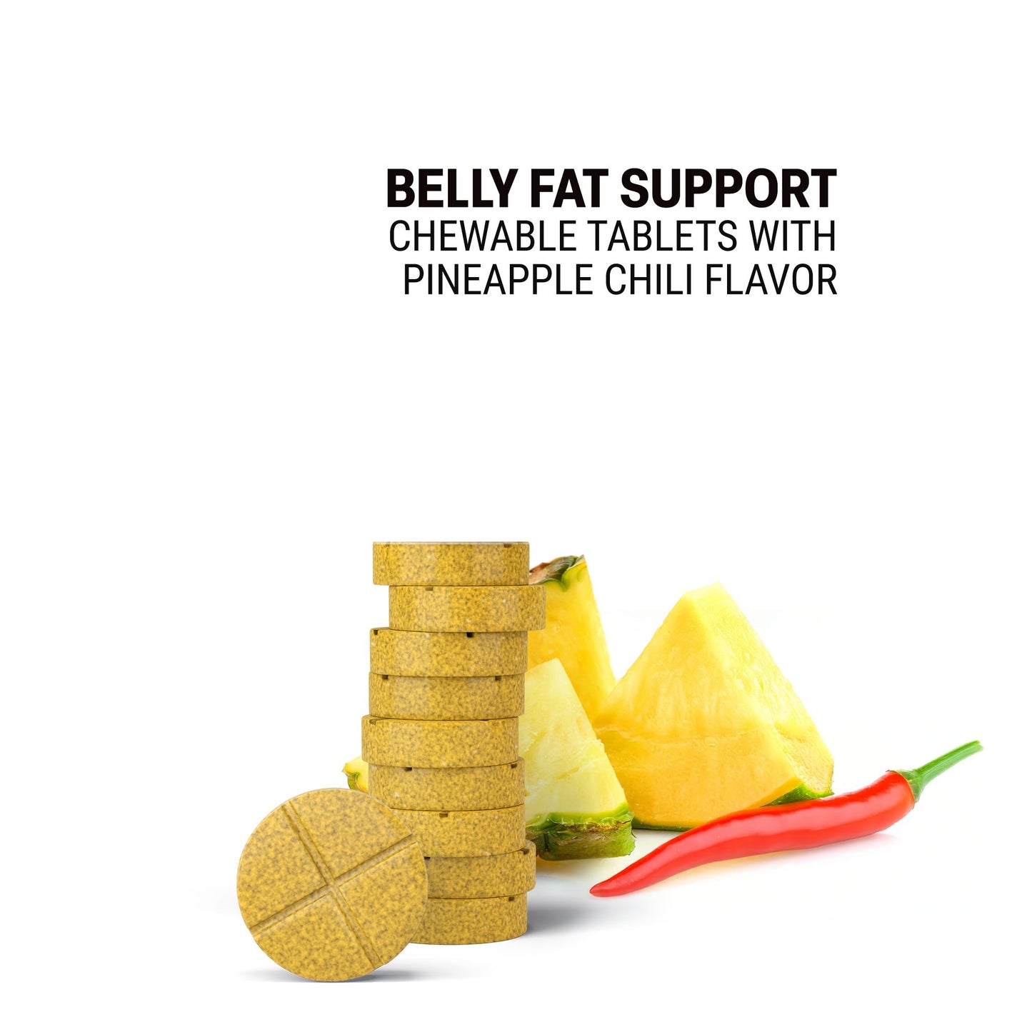 500mg Belly Fat Support Tablets - Pineapple Chili - Mood Tablets