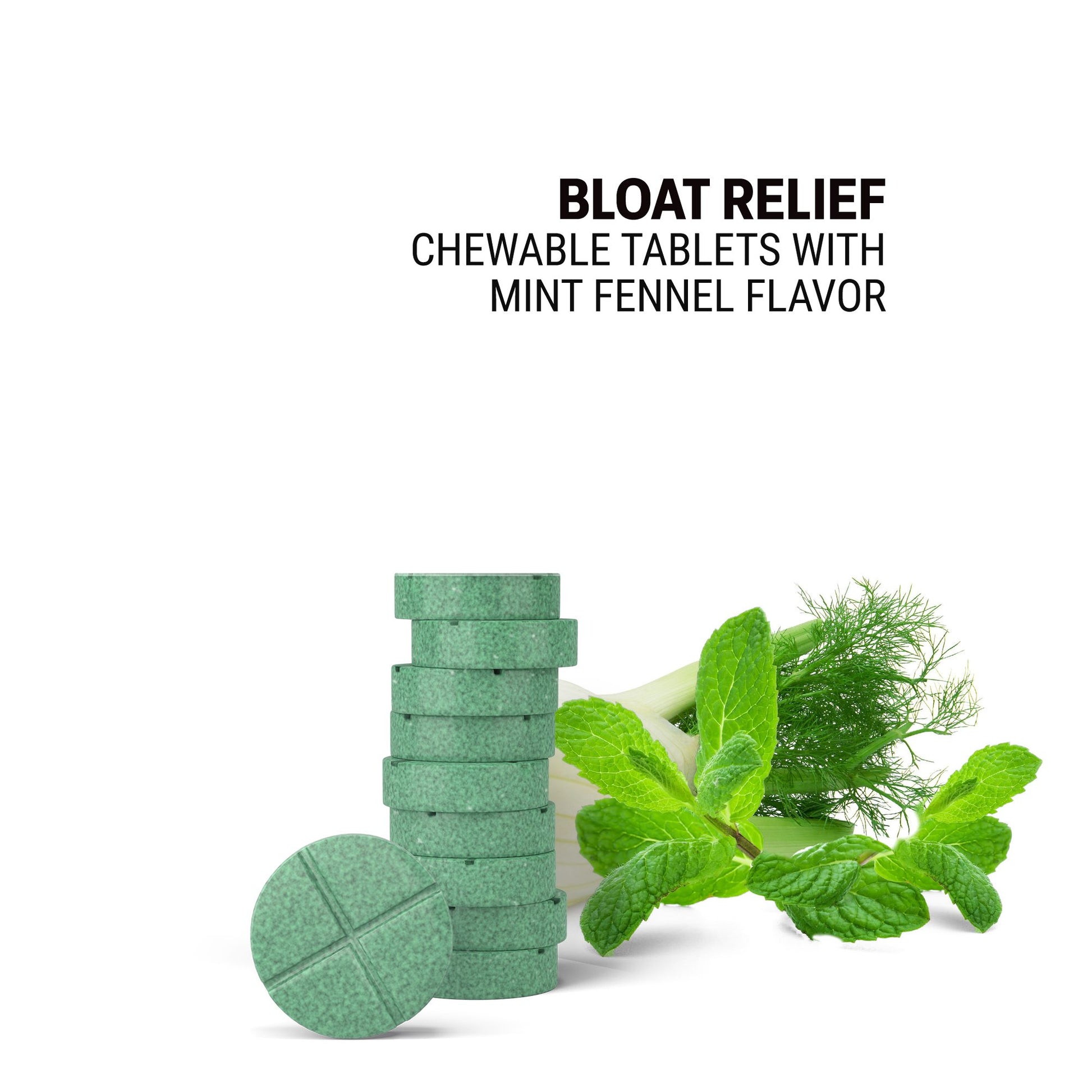 500mg Bloat Relief Tablets - Mint Fennel - Mood Tablets