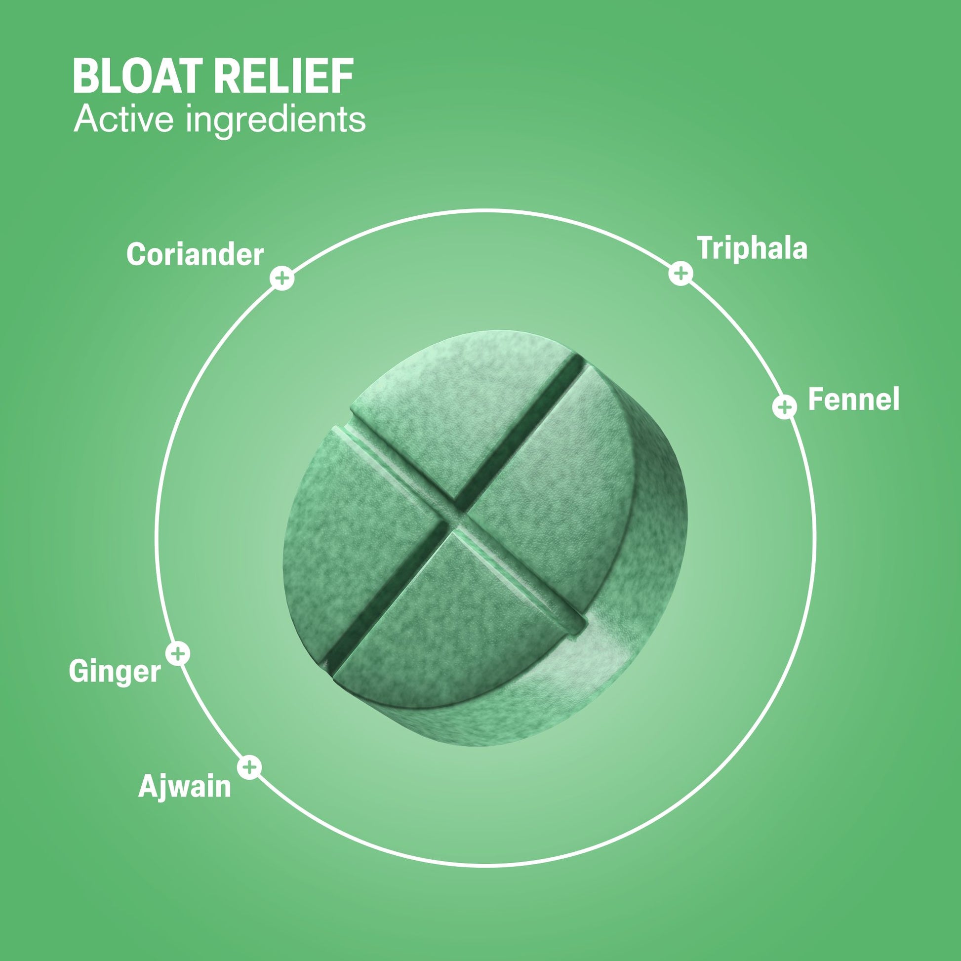 500mg Bloat Relief Tablets - Mint Fennel - Mood Tablets