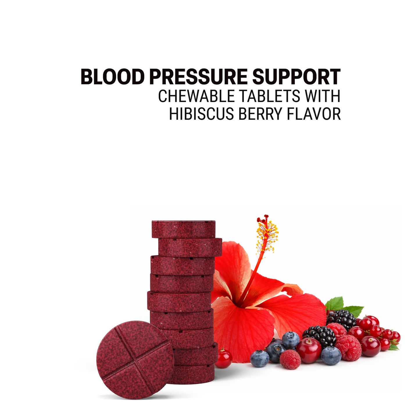 500mg Blood Pressure Support Tablets - Hibiscus Berry - Mood Tablets