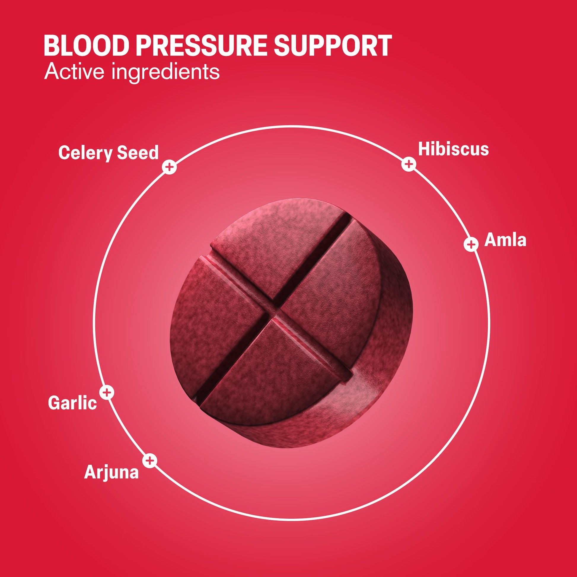 500mg Blood Pressure Support Tablets - Hibiscus Berry - Mood Tablets
