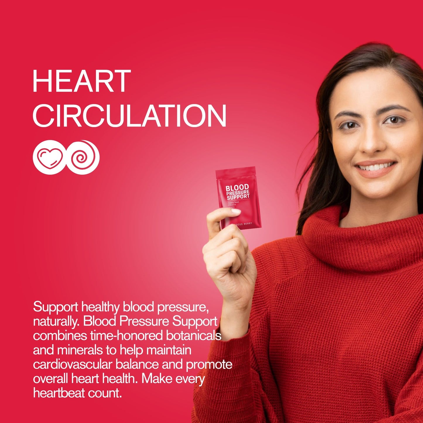 500mg Blood Pressure Support Tablets - Hibiscus Berry - Mood Tablets