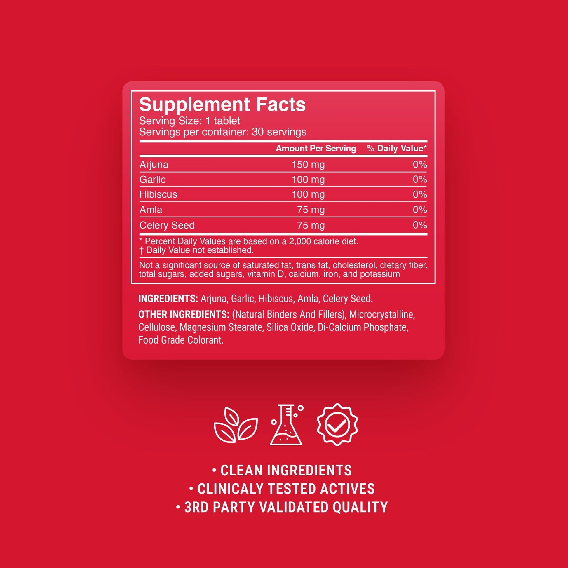 500mg Blood Pressure Support Tablets - Hibiscus Berry - Mood Tablets