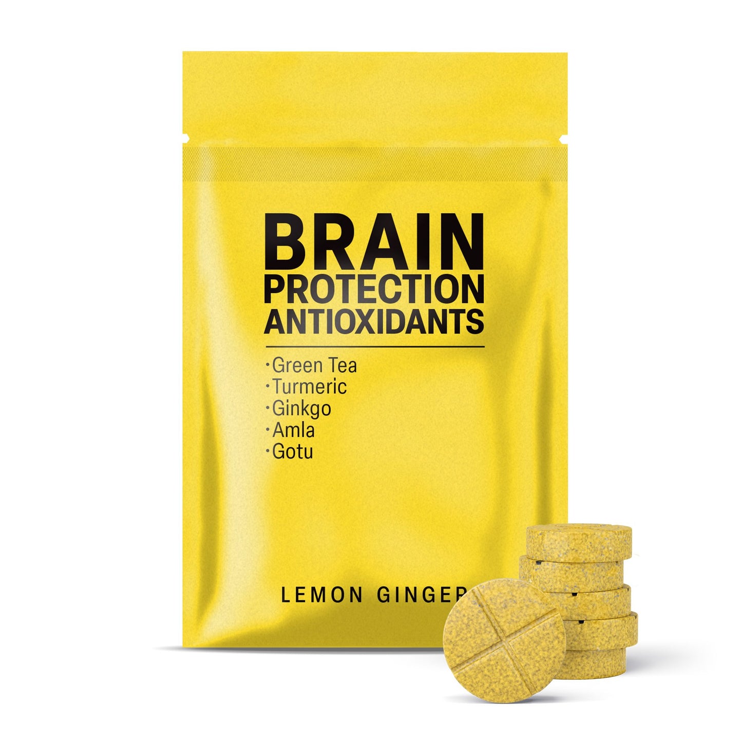 500mg Brain Protection Antioxidants Tablets - Lemon Ginger - Mood Tablets