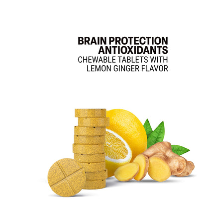 500mg Brain Protection Antioxidants Tablets - Lemon Ginger - Mood Tablets