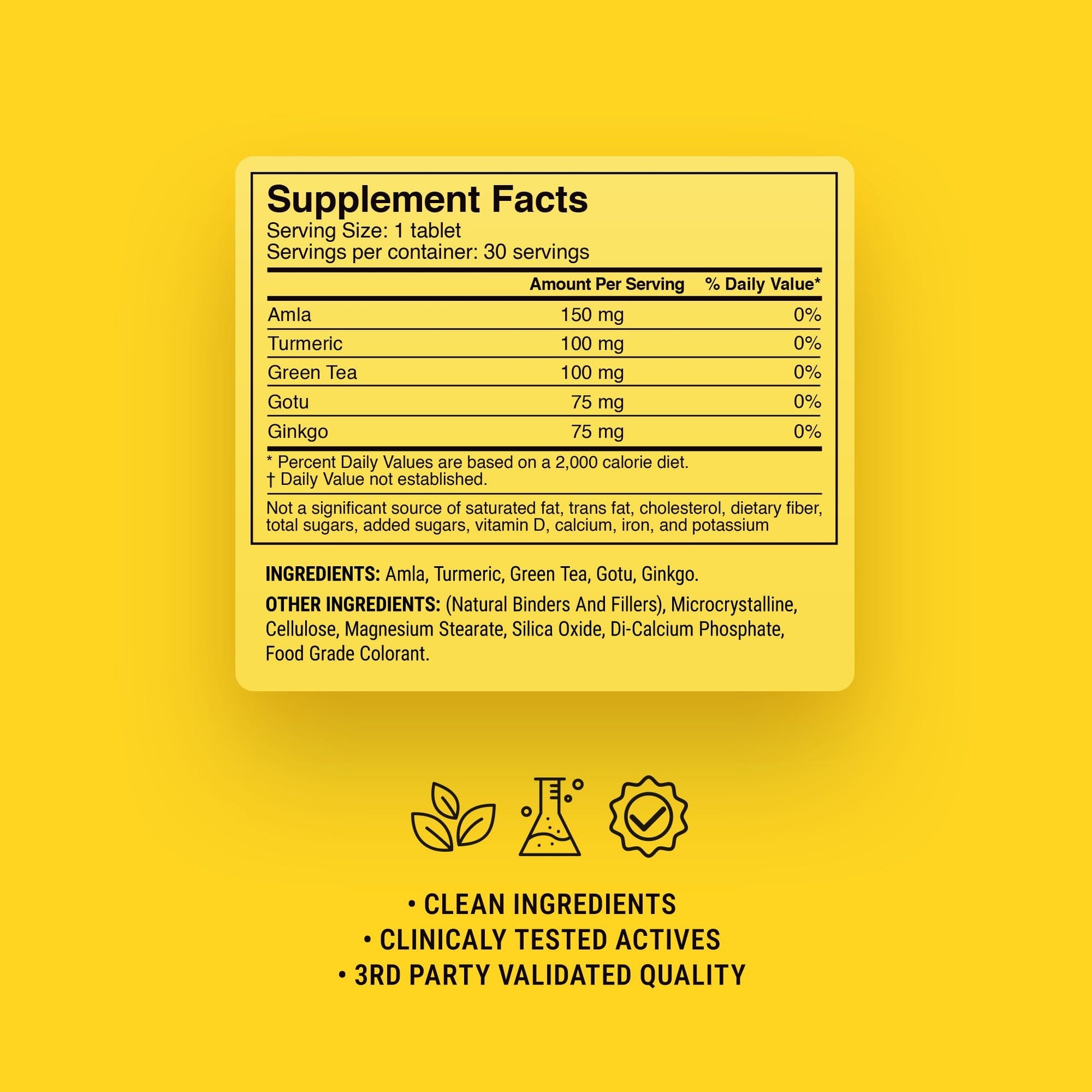 500mg Brain Protection Antioxidants Tablets - Lemon Ginger - Mood Tablets