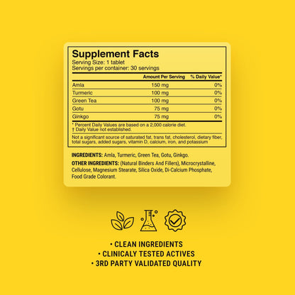 500mg Brain Protection Antioxidants Tablets - Lemon Ginger - Mood Tablets