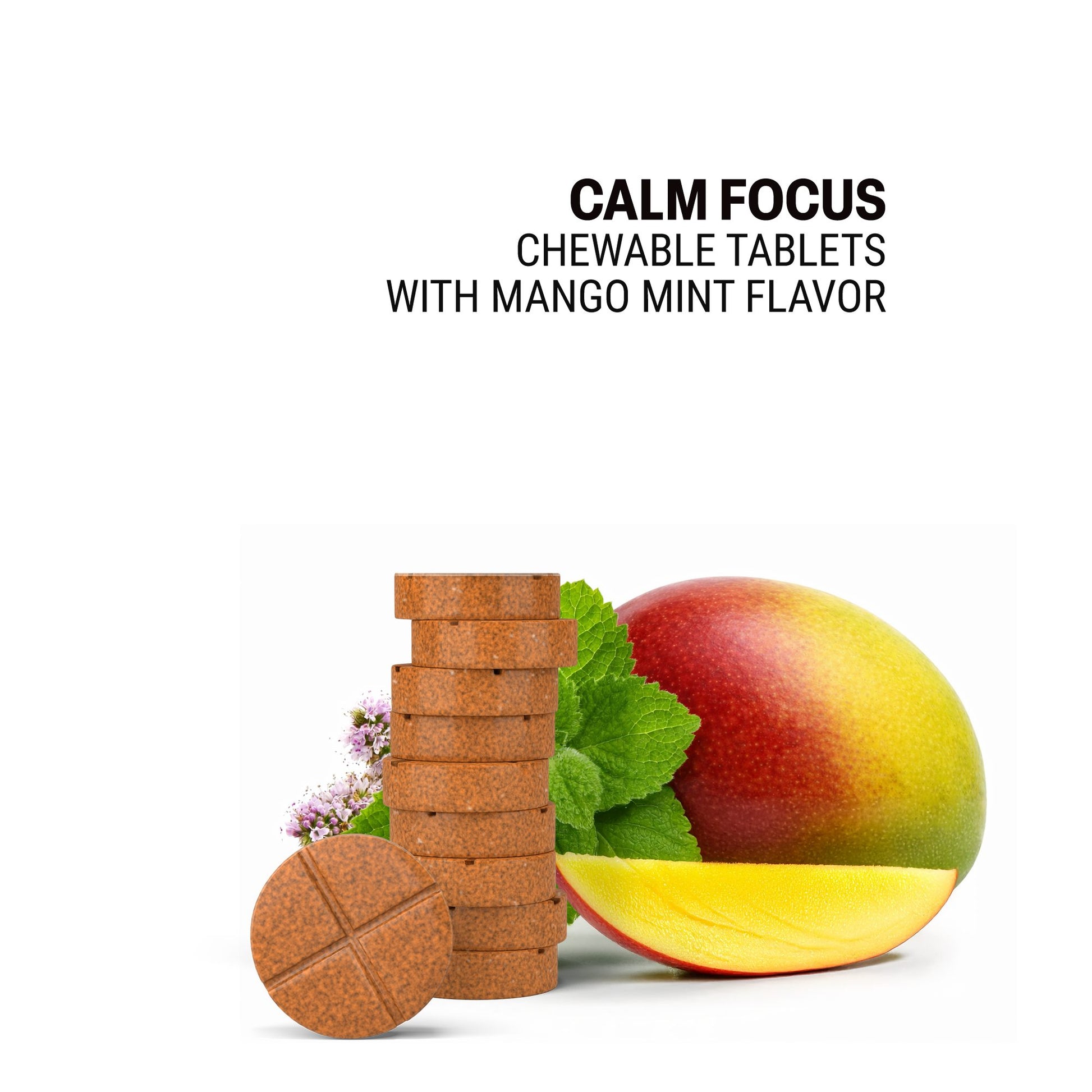 500mg Calm Focus Tablets - Mango Mint - Mood Tablets