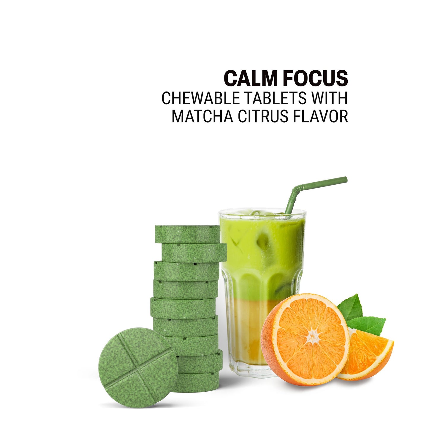 500mg Calm Focus Tablets - Matcha Citrus - Mood Tablets