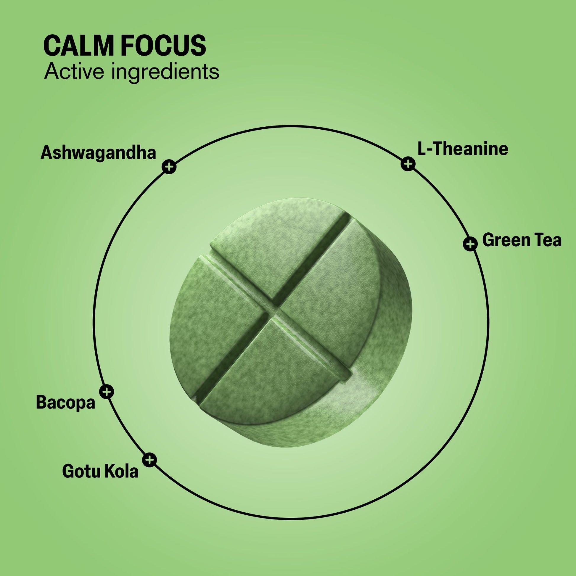 500mg Calm Focus Tablets - Matcha Citrus - Mood Tablets