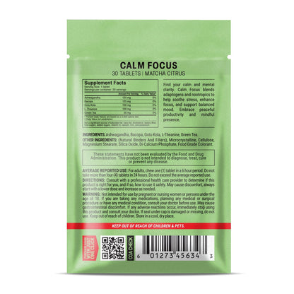 500mg Calm Focus Tablets - Matcha Citrus - Mood Tablets