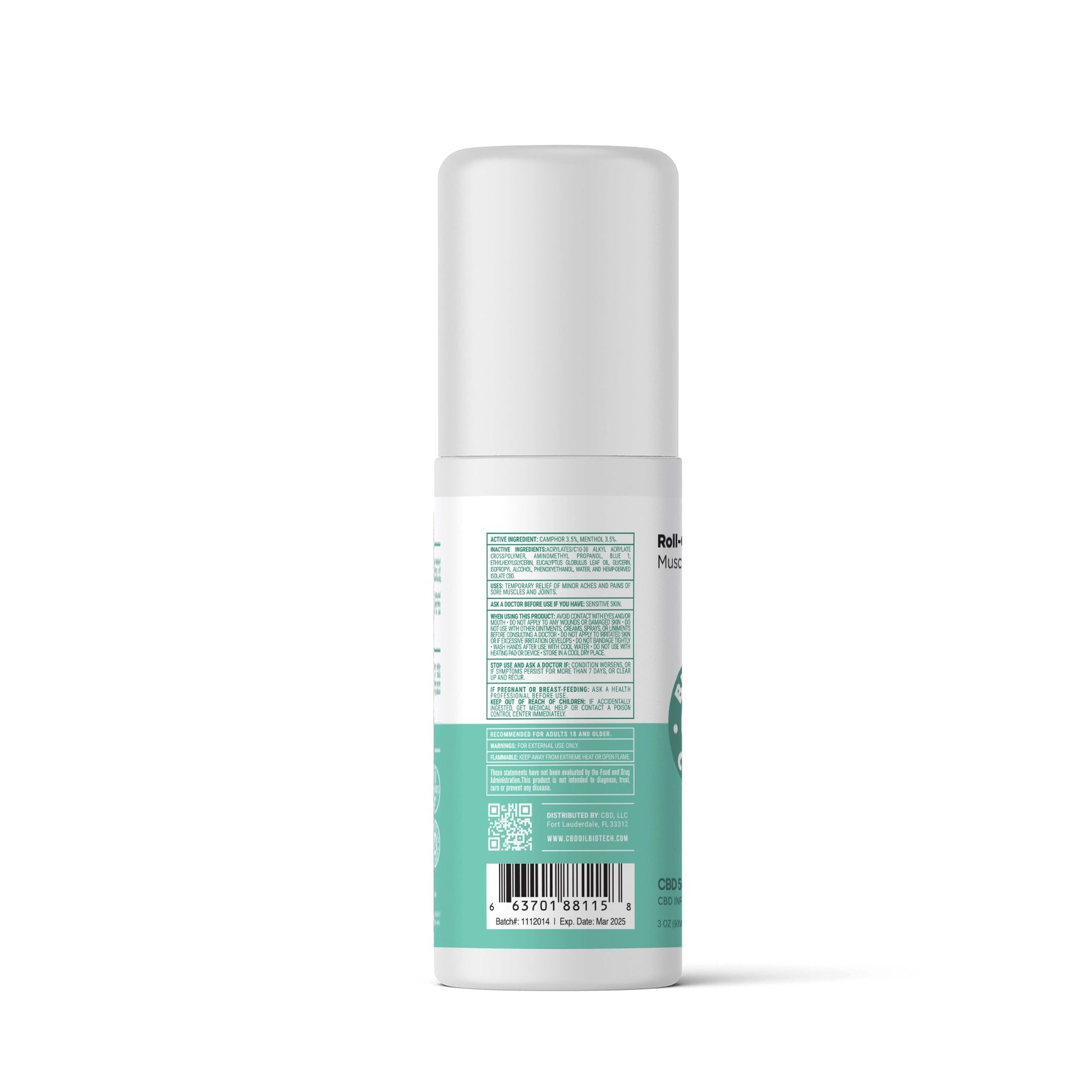 500mg CBD Muscle and Joint Roll-On - 3oz - Biotech CBD