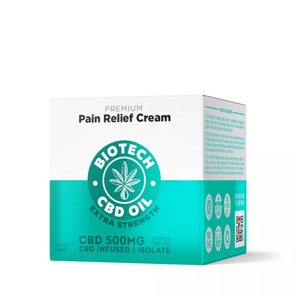 500mg CBD Pain Relief Cream - 4oz - Biotech CBD