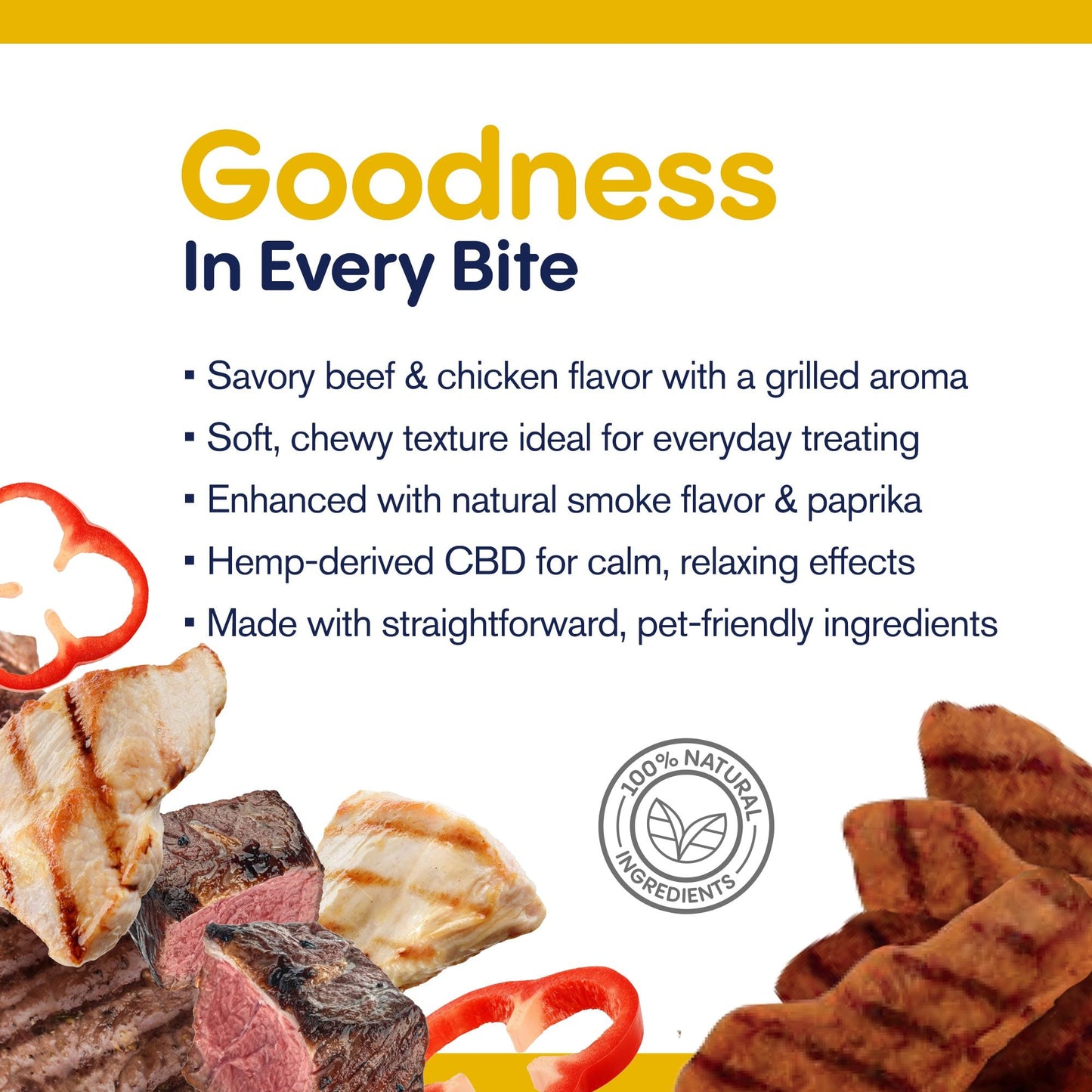 500mg CBD Pet Treats For Dogs - Grilled Steak - MediPets