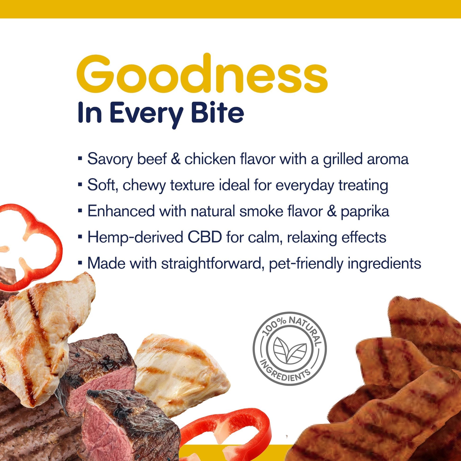 500mg CBD Pet Treats For Dogs - Grilled Steak - MediPets