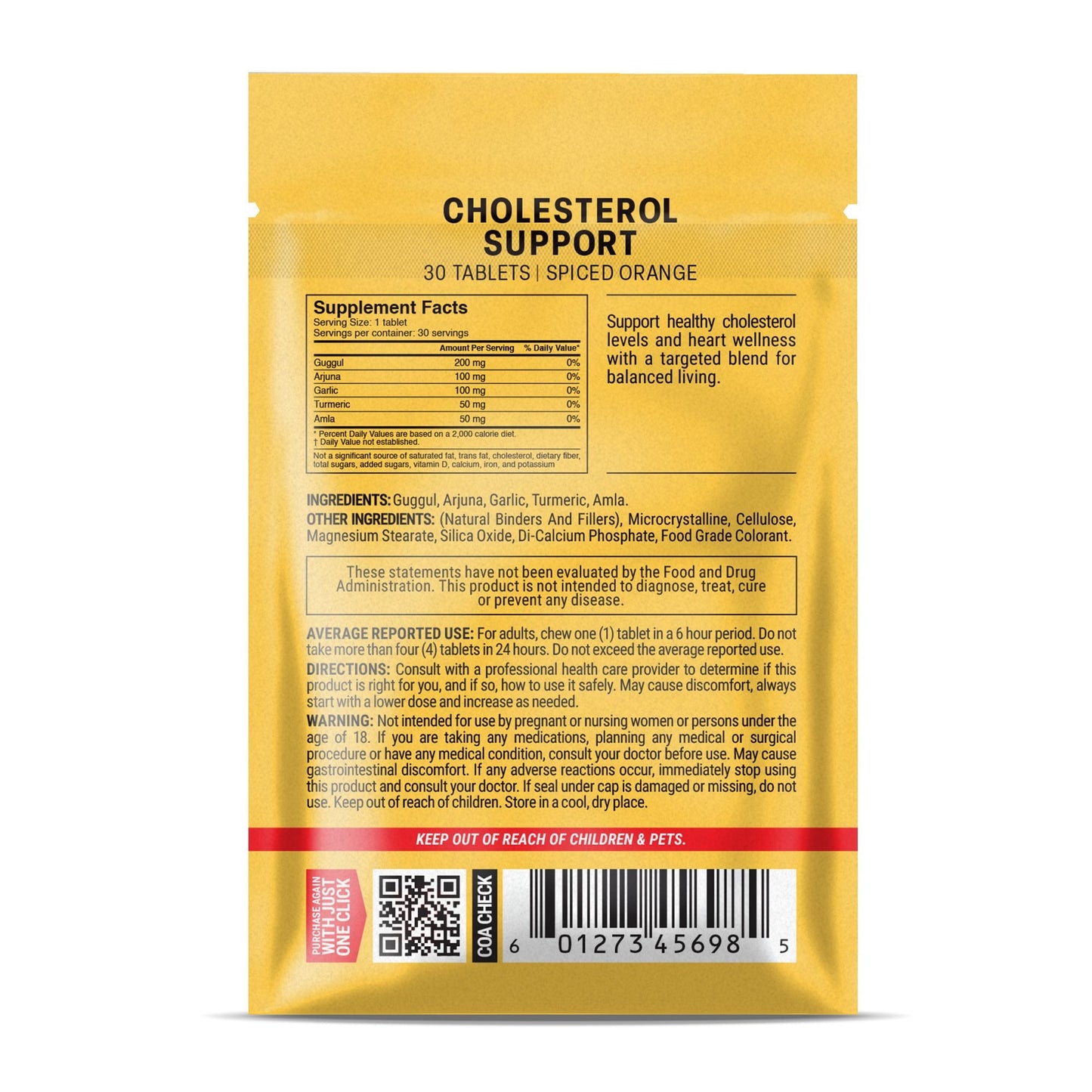 500mg Cholesterol Support Tablets - Spiced Orange - Mood Tablets
