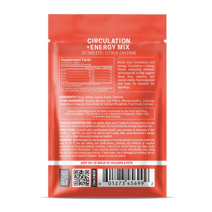 500mg Circulation + Energy Tablets - Citrus Cayenne - Mood Tablets