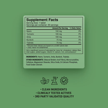 500mg Clear Skin Detox Tablets - Cranberry Lime - Mood Tablets
