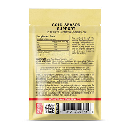 500mg Cold Season Support Tablets - Honey Ginger Lemon - Mood Tablets