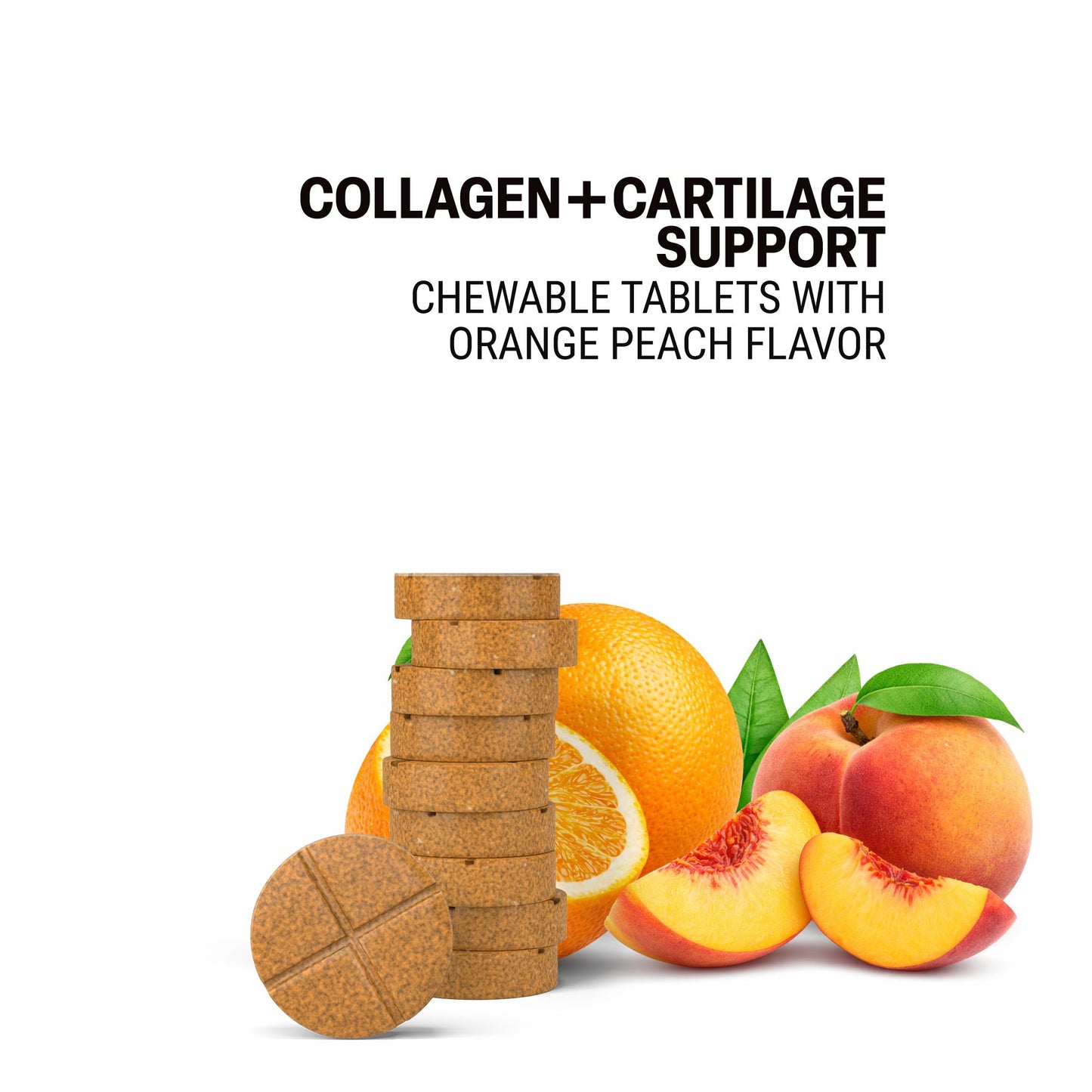 500mg Collagen + Cartilage Support Tablets - Orange Peach - Mood Tablets