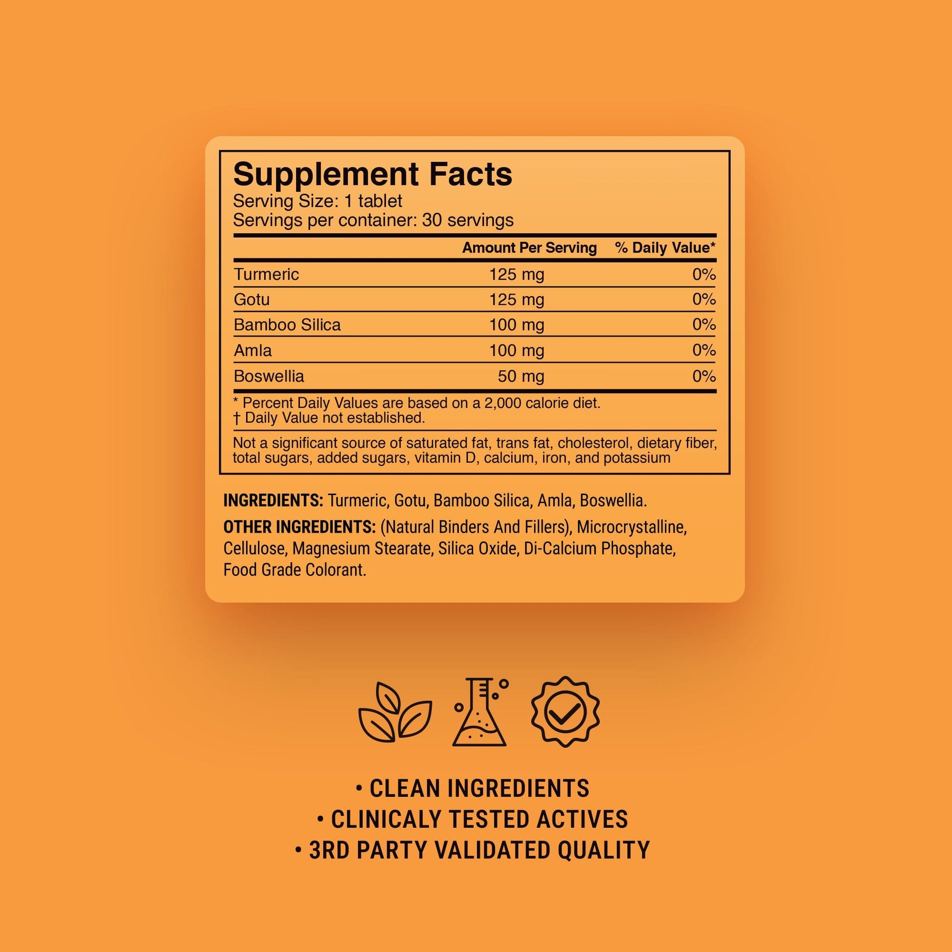 500mg Collagen + Cartilage Support Tablets - Orange Peach - Mood Tablets